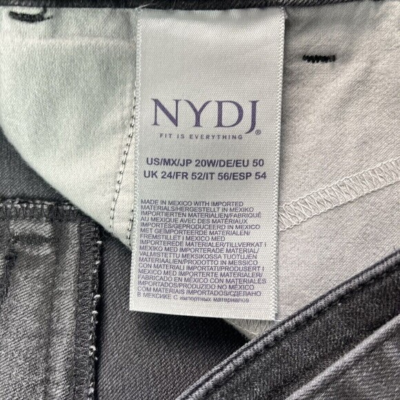 NYDJ Columbia Marilyn Tie Waist Straight Leg Pants Jeans Gray Stretch Size 20W - Picture 12 of 14